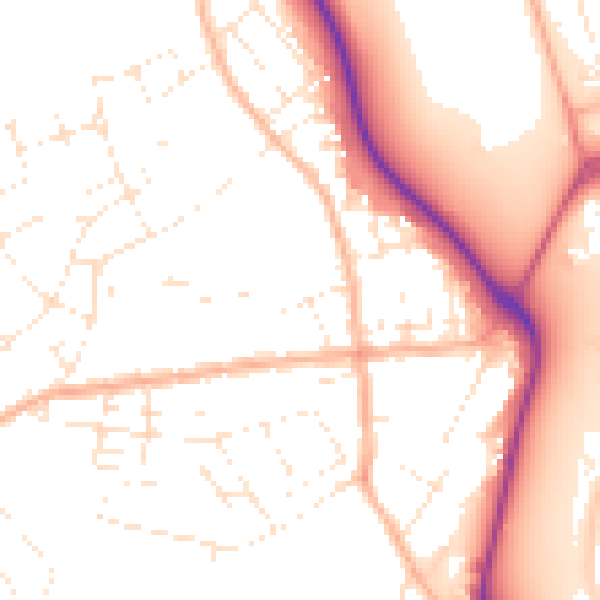Daytime road noise heatmap for DT4 0AZ