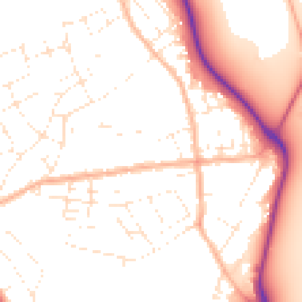 Daytime road noise heatmap for DT4 0BE