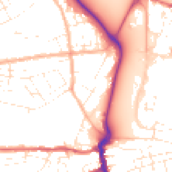 Daytime road noise heatmap for DT4 0BH