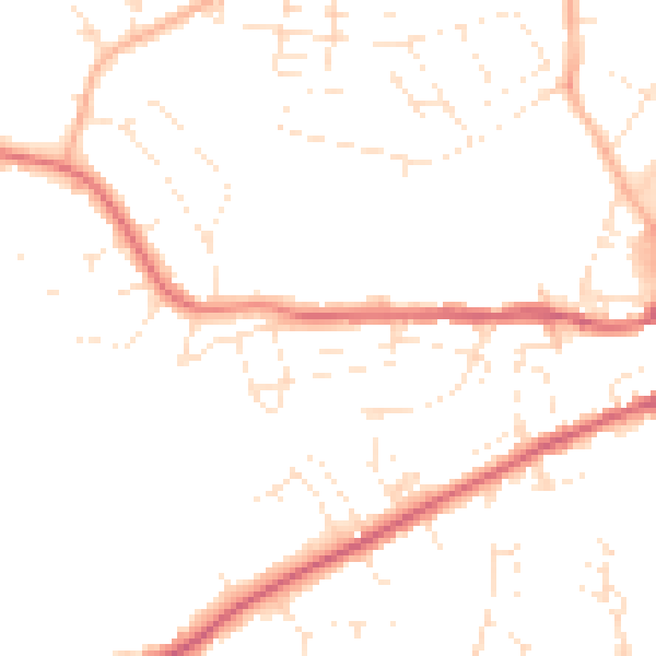 Daytime road noise heatmap for DT4 0BP