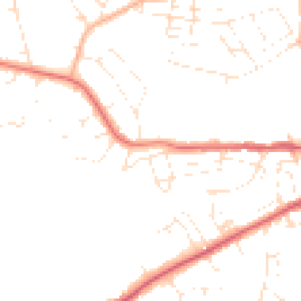 Daytime road noise heatmap for DT4 0BS