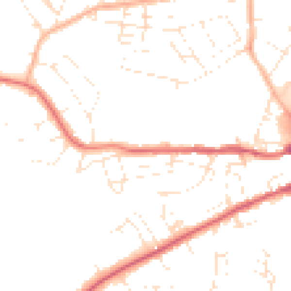 Daytime road noise heatmap for DT4 0BT
