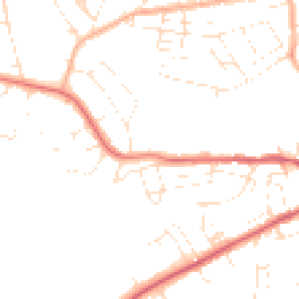 Daytime road noise heatmap for DT4 0BU