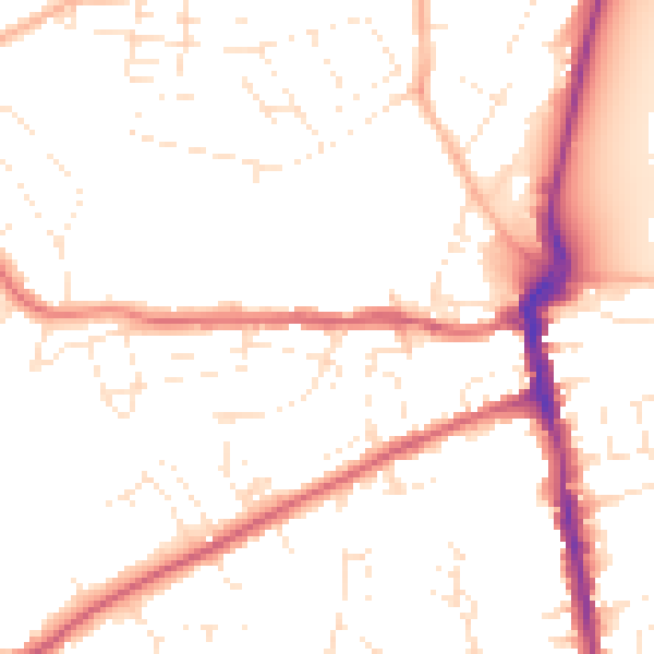 Daytime road noise heatmap for DT4 0BW