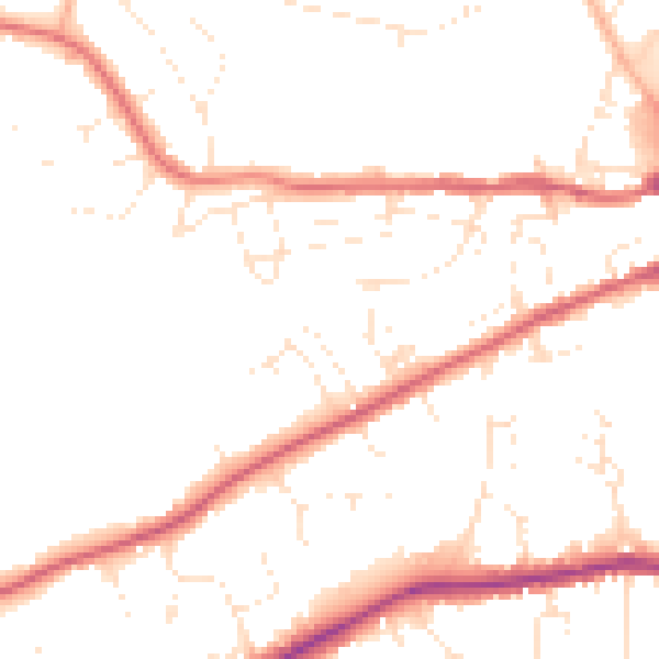 Daytime road noise heatmap for DT4 0DE