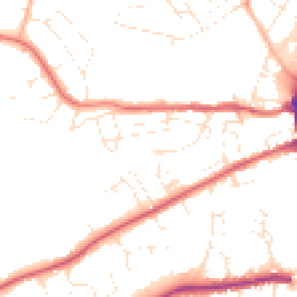 Daytime road noise heatmap for DT4 0DF