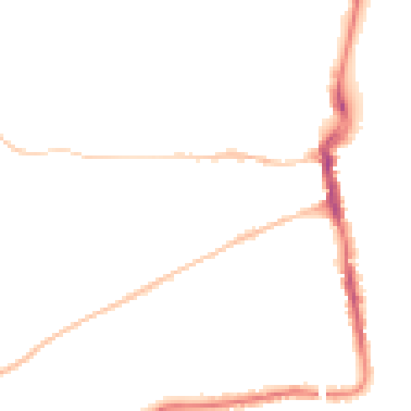 Night-time road noise heatmap for DT4 0DH