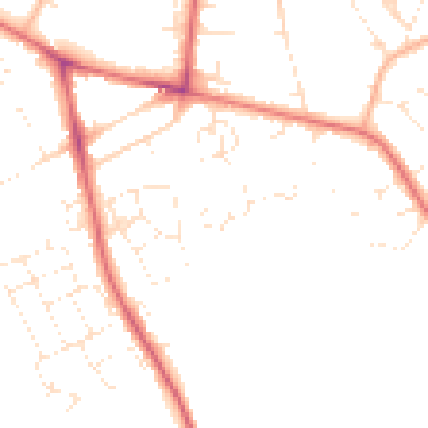Daytime road noise heatmap for DT4 0FG