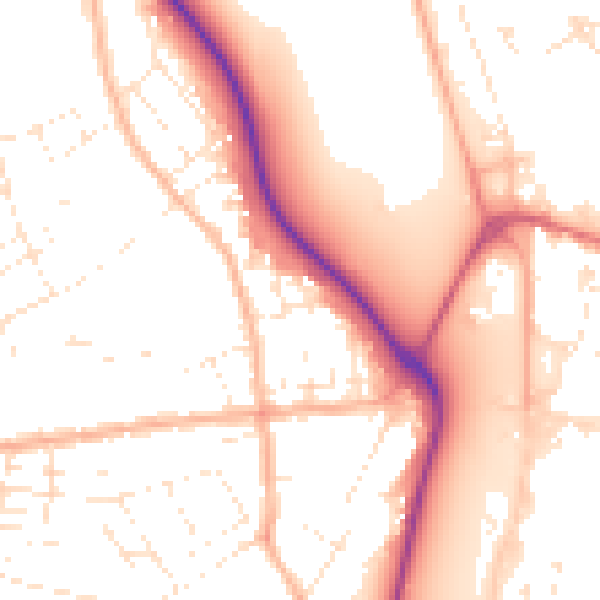Daytime road noise heatmap for DT4 0GD
