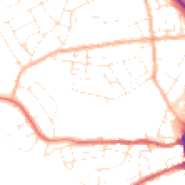 Daytime road noise heatmap for DT4 0HX