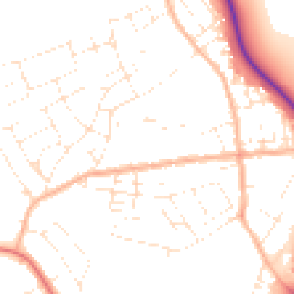 Daytime road noise heatmap for DT4 0JL