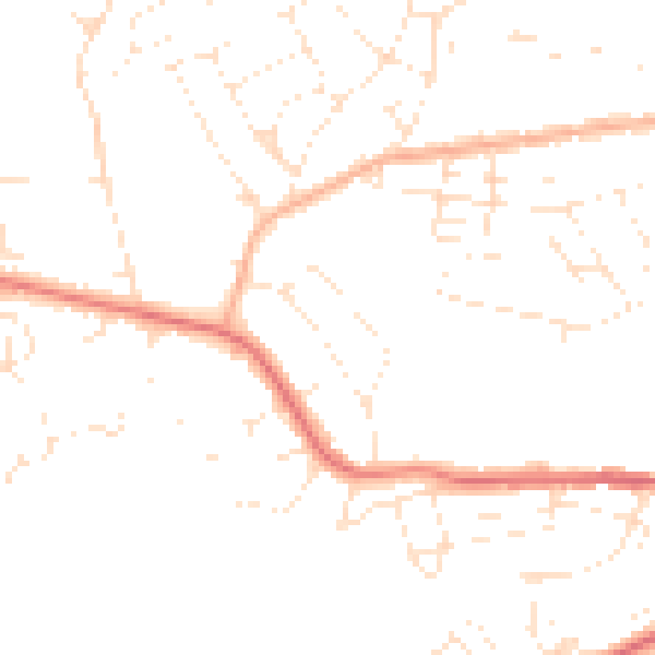 Daytime road noise heatmap for DT4 0NN
