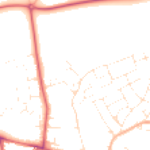Daytime road noise heatmap for DT4 0PY