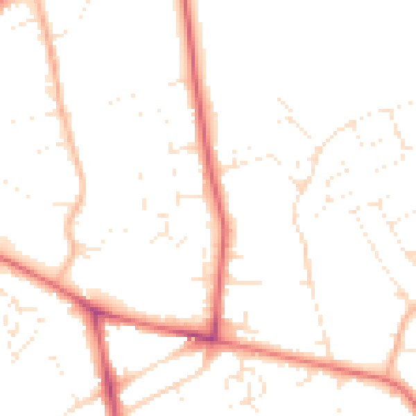 Daytime road noise heatmap for DT4 0TN
