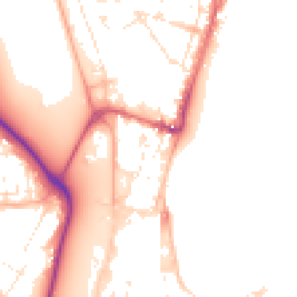 Daytime road noise heatmap for DT4 7DD