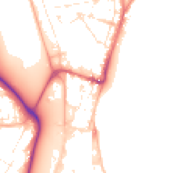 Daytime road noise heatmap for DT4 7DL