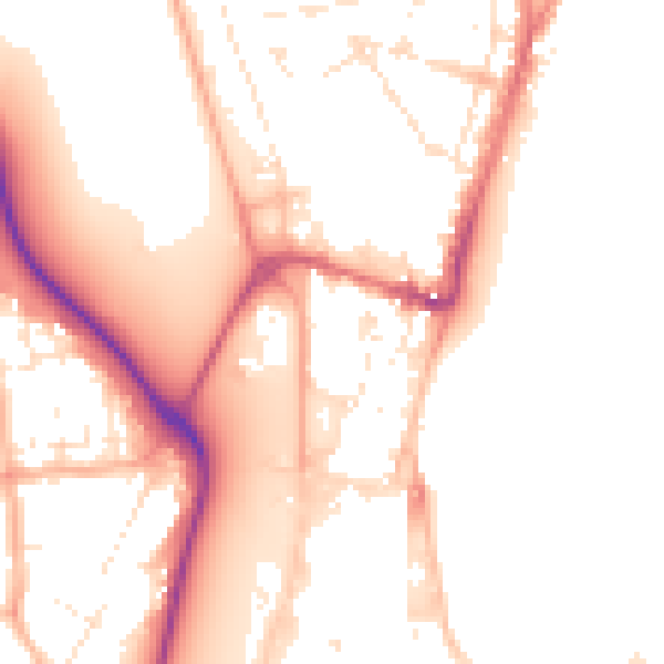 Daytime road noise heatmap for DT4 7DS
