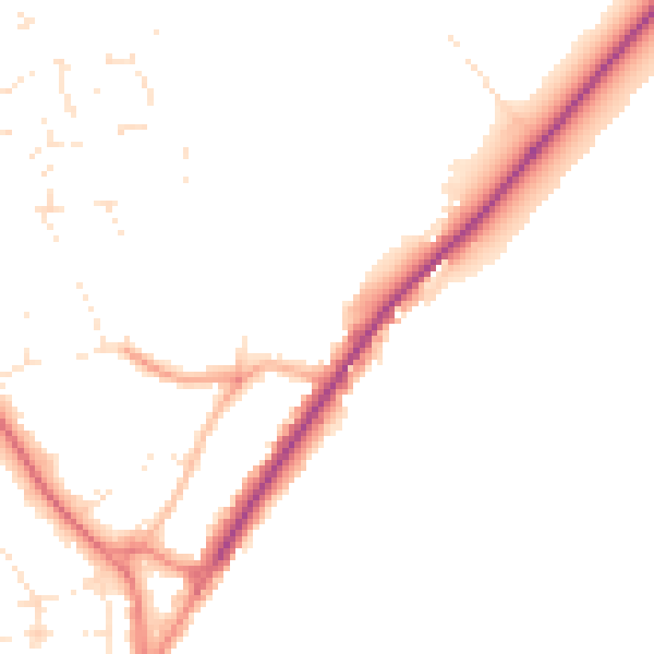 Daytime road noise heatmap for DT4 7EN