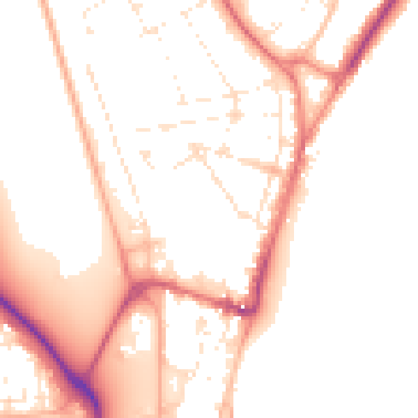 Daytime road noise heatmap for DT4 7HR