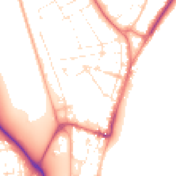 Daytime road noise heatmap for DT4 7HW