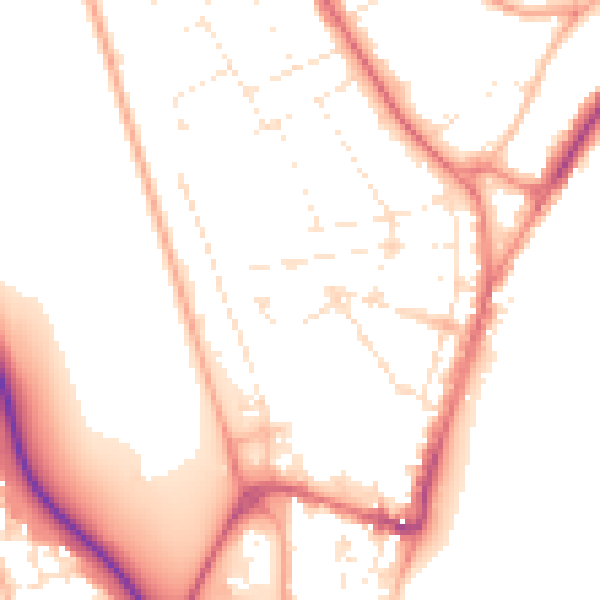 Daytime road noise heatmap for DT4 7JG