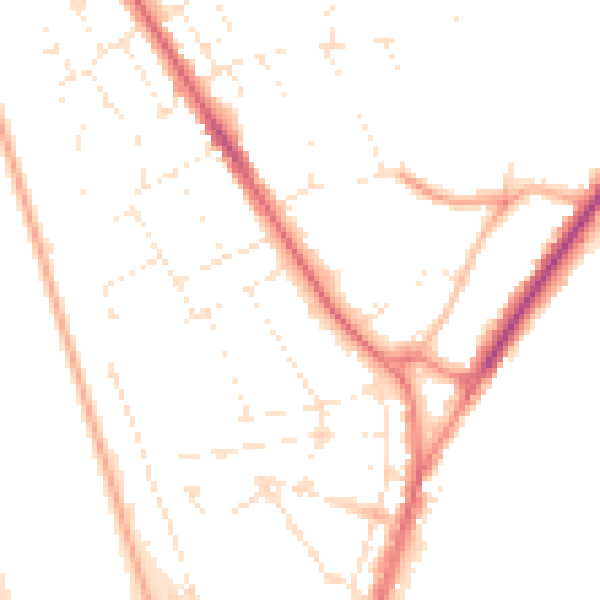 Daytime road noise heatmap for DT4 7JP
