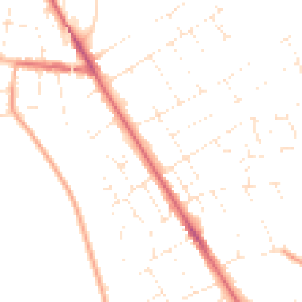 Daytime road noise heatmap for DT4 7LG