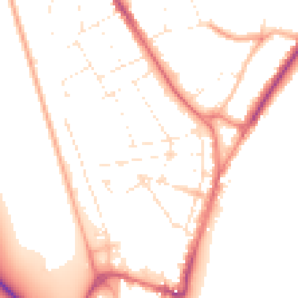 Daytime road noise heatmap for DT4 7PH