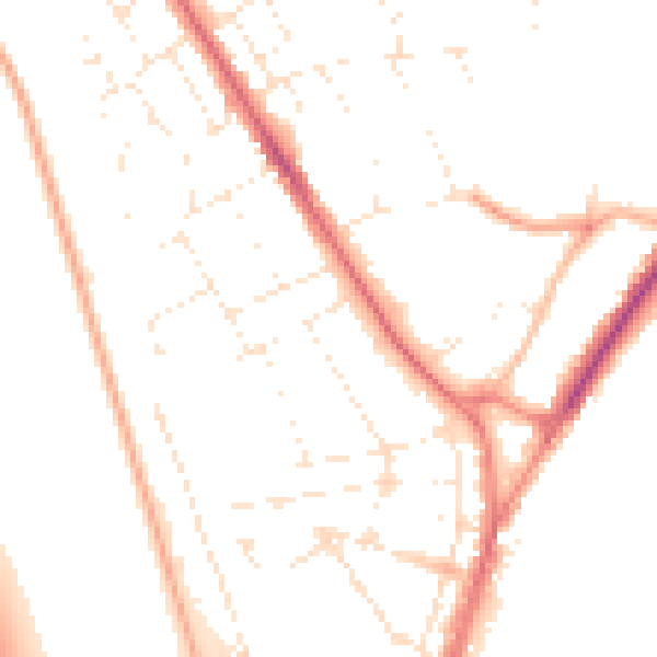 Daytime road noise heatmap for DT4 7PX