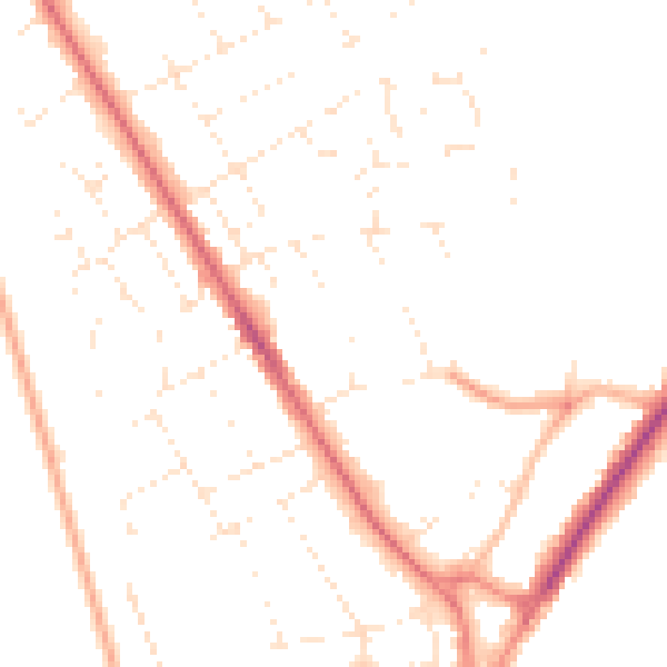 Daytime road noise heatmap for DT4 7QU