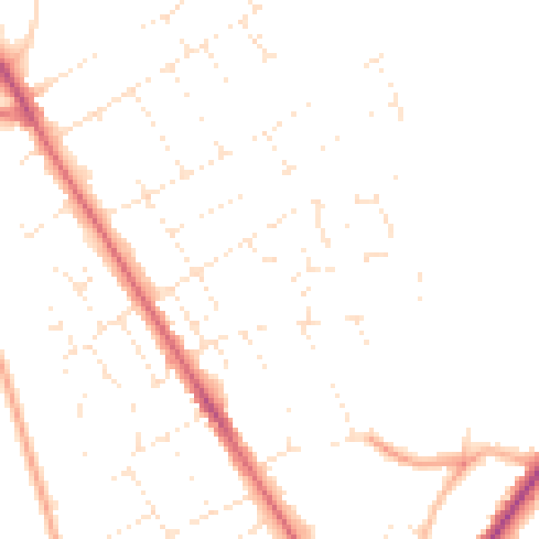 Daytime road noise heatmap for DT4 7RL