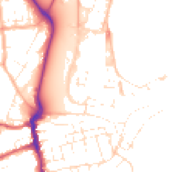 Daytime road noise heatmap for DT4 8AA