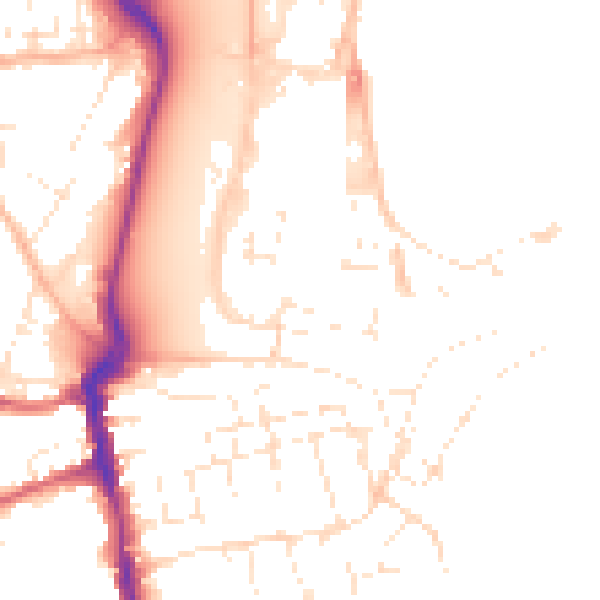 Daytime road noise heatmap for DT4 8AR