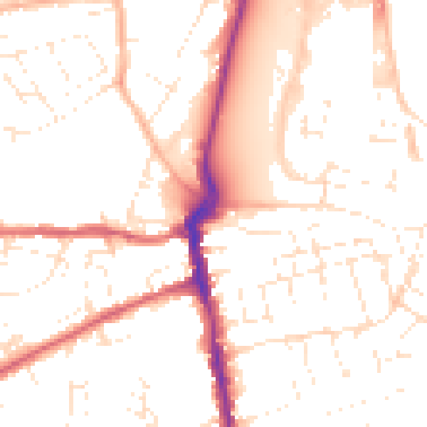 Daytime road noise heatmap for DT4 8DW