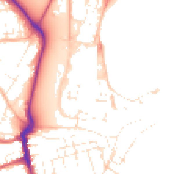 Daytime road noise heatmap for DT4 8EJ