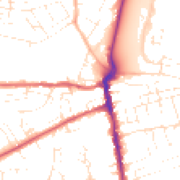 Daytime road noise heatmap for DT4 8HX