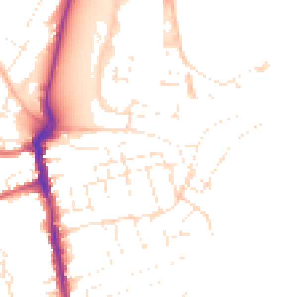 Daytime road noise heatmap for DT4 8JP