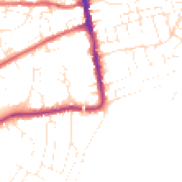 Daytime road noise heatmap for DT4 8RJ