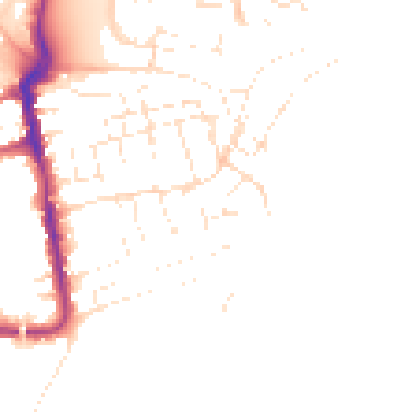 Daytime road noise heatmap for DT4 8UT