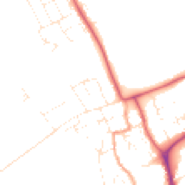 Daytime road noise heatmap for DT4 9JA