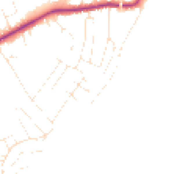 Daytime road noise heatmap for DT4 9JX