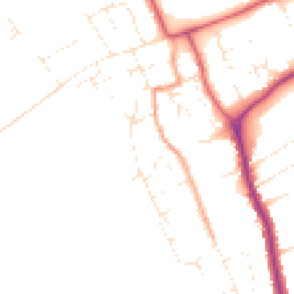 Daytime road noise heatmap for DT4 9NH