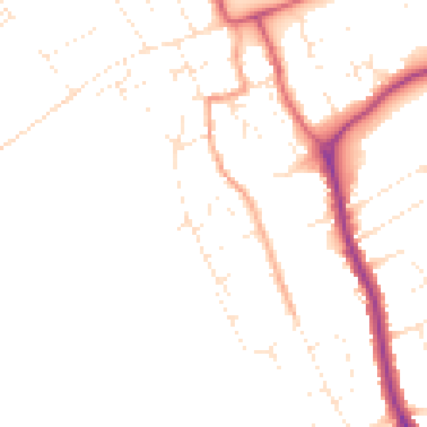 Daytime road noise heatmap for DT4 9NJ