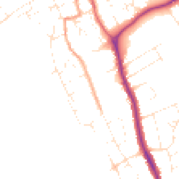 Daytime road noise heatmap for DT4 9NU