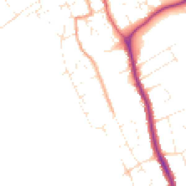 Daytime road noise heatmap for DT4 9NW