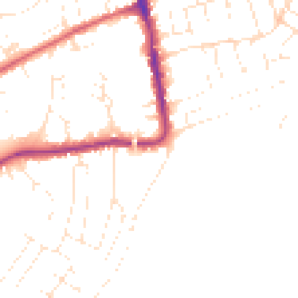 Daytime road noise heatmap for DT4 9PF