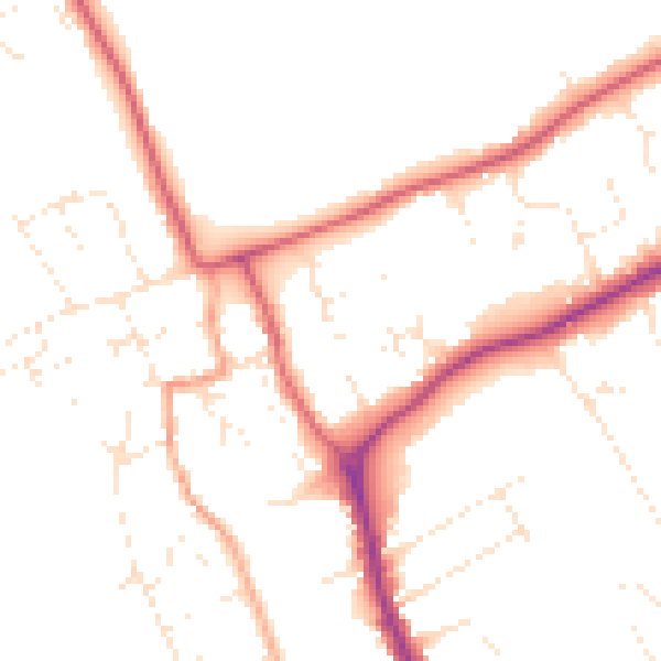 Daytime road noise heatmap for DT4 9PU