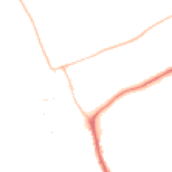 Night-time road noise heatmap for DT4 9PU