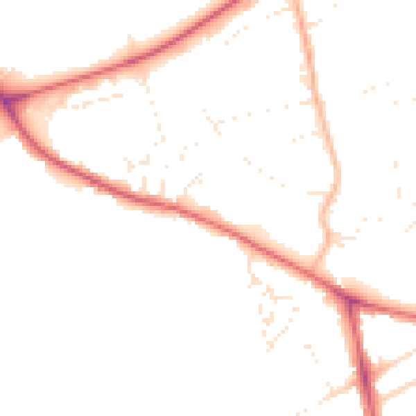 Daytime road noise heatmap for DT4 9TP