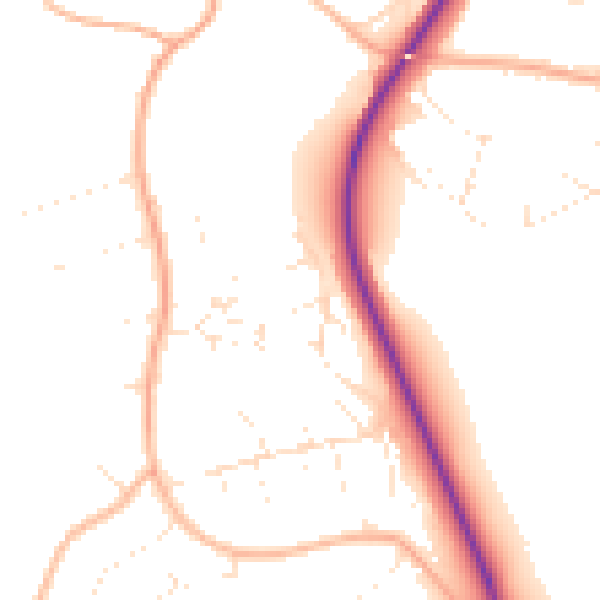 Daytime road noise heatmap for DT4 9UH